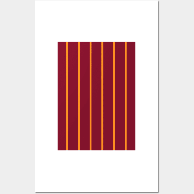 Motherwell Retro Claret Amber Pinstripes Away 1994 - 96 Wall Art by Culture-Factory